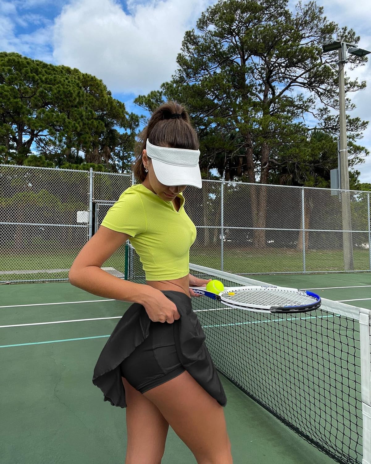 Vibecurve® Women 2 Piece Skirts 2 in 1 Flowy Basic Versatile Stretchy Flared Casual Mini Skirts