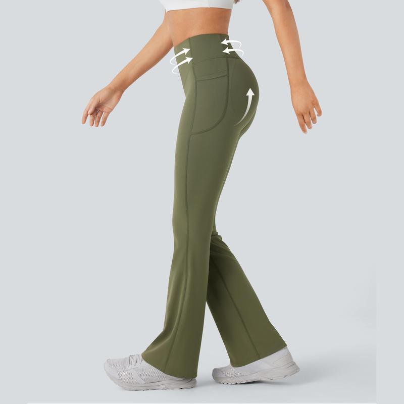 Vibecurve® High Waisted Scrunch Butt Lifting Tummy Control Pocket Shaping Yoga Bootcut Leggings