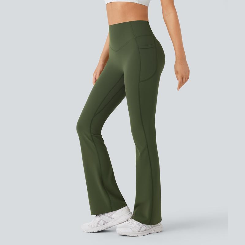 Vibecurve® High Waisted Scrunch Butt Lifting Tummy Control Pocket Shaping Yoga Bootcut Leggings