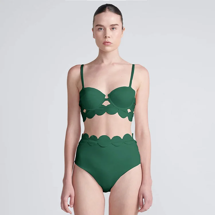 Vibecurve® Laser Cutting Circularity Bikini Swimsuit and Split Skirt