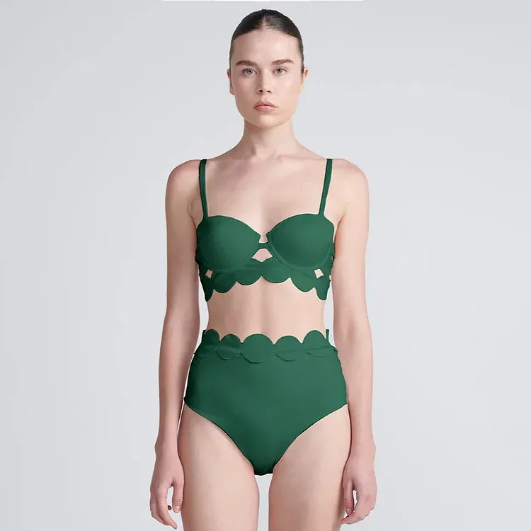 Vibecurve® Laser Cutting Circularity Bikini Swimsuit and Split Skirt