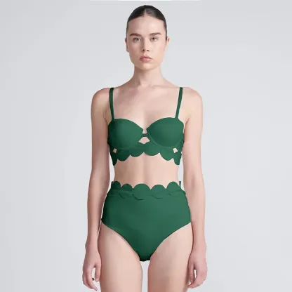 Vibecurve® Laser Cutting Circularity Bikini Swimsuit and Split Skirt