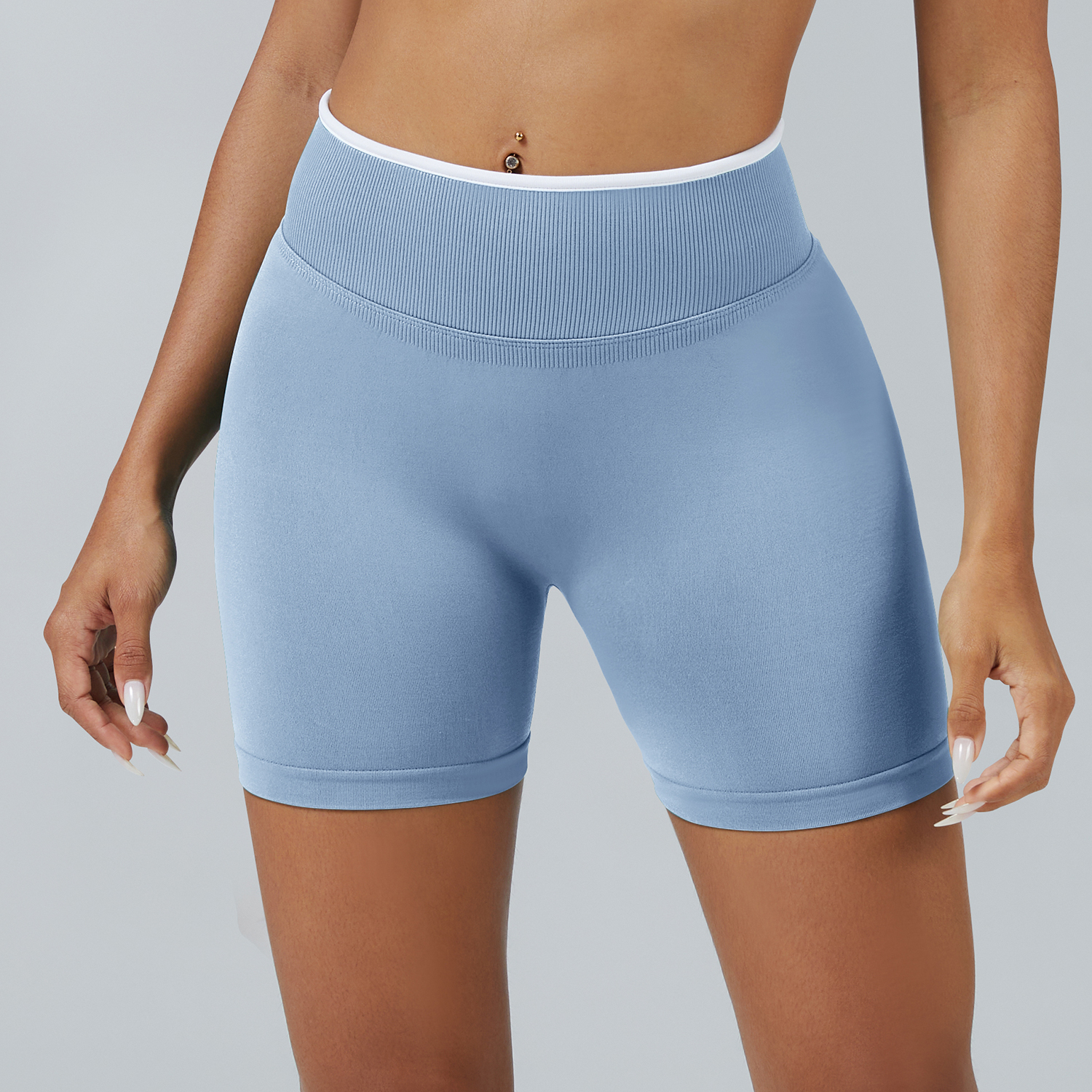 Vibecurve®Seamless Colorblock Skinny Peach Hip-Lifting Yoga Shorts