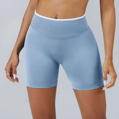 Vibecurve®Seamless Colorblock Skinny Peach Hip-Lifting Yoga Shorts