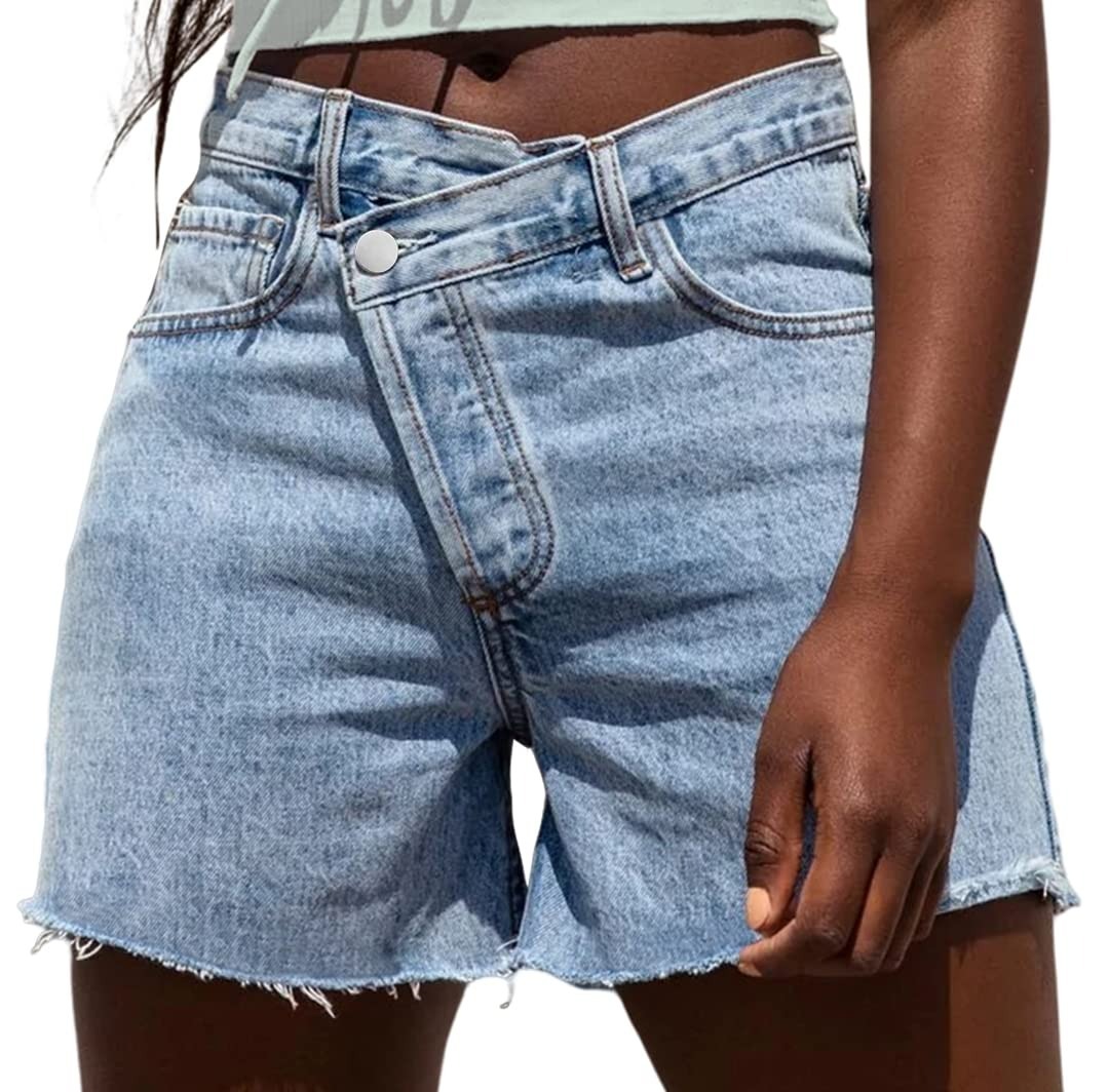 Vibecurve® Womens Crossover Jean Shorts