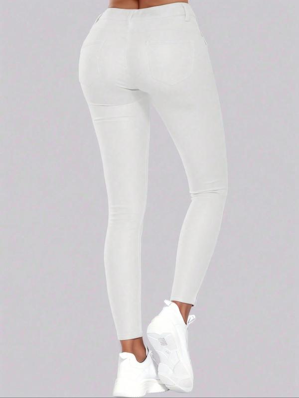 Women's High Rise PU Leather Pants – Stylish Slim Fit Everyday Bottoms