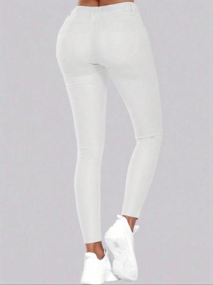 Women's High Rise PU Leather Pants – Stylish Slim Fit Everyday Bottoms