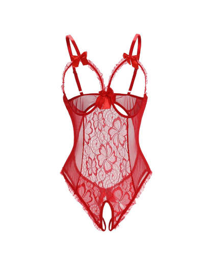 Crotchless Lace Mini Bodysuit