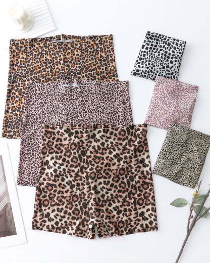 Mid-Rise Ice Silk Leopard Panties (6 Pack)