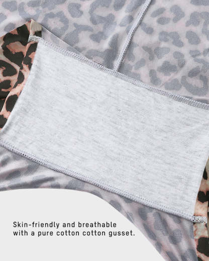 Mid-Rise Ice Silk Leopard Panties (6 Pack)