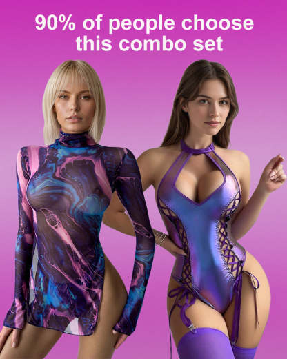 Tie-Dye Mesh High Side Slit Dress