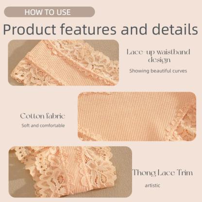 Vibecurve® Women's Cotton Panties Lace Low Rise Basic Brazilian Bikini Cute Panties