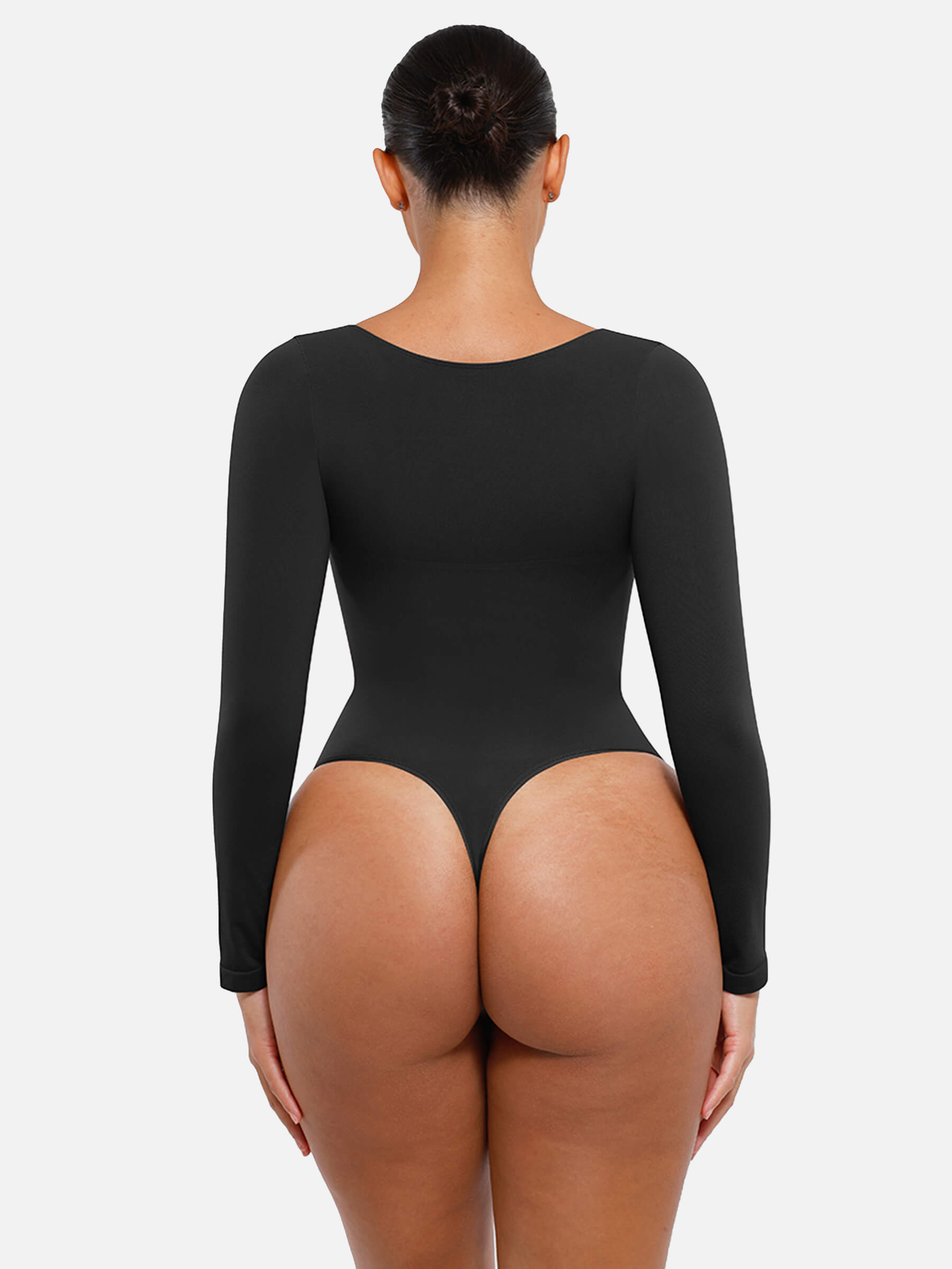 Vibecurve® Seamless Long Sleeve Tummy Control Thong Bodysuit