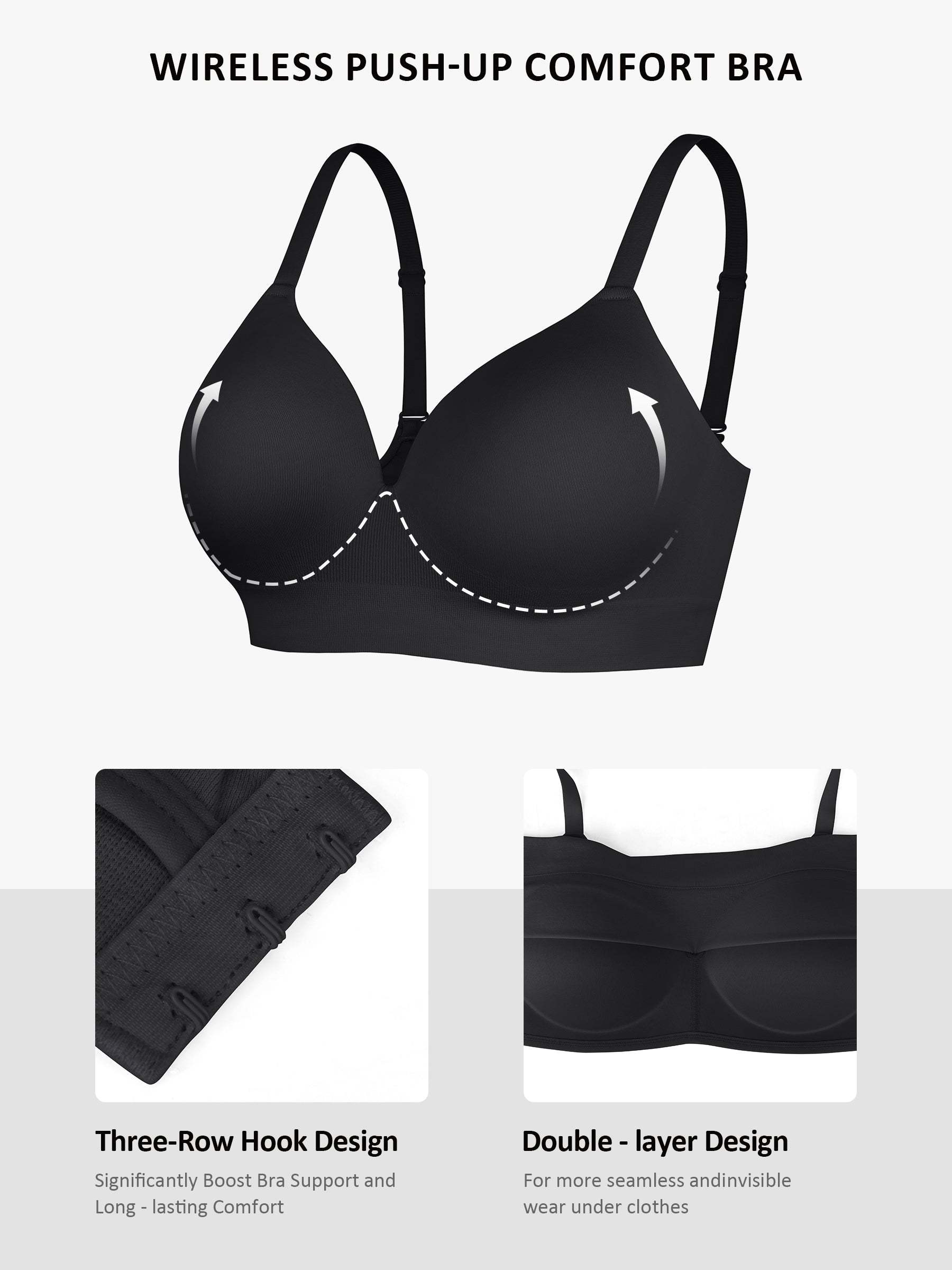 Vibecurve® Wireless Seamless Push-Up V-neck Bra