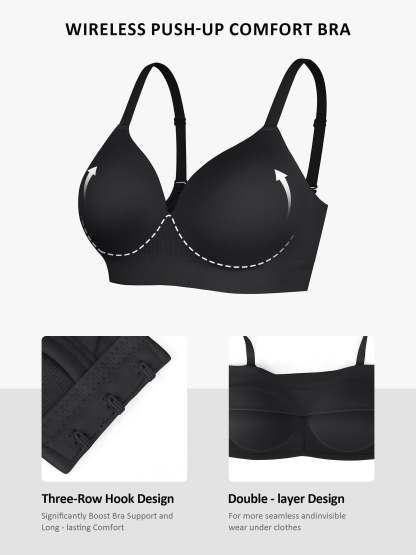 Vibecurve® Wireless Seamless Push-Up V-neck Bra
