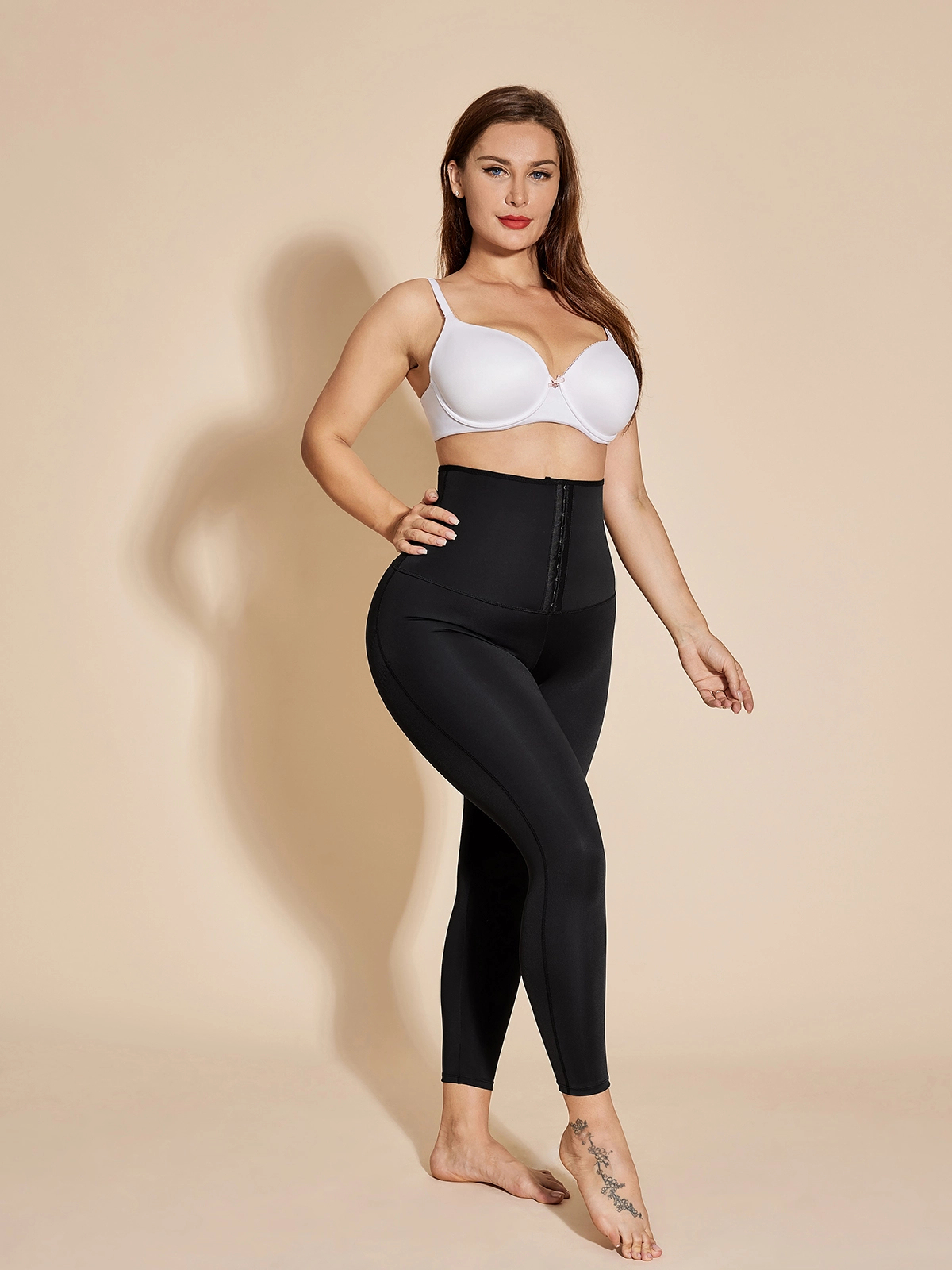 Vibecurve® High Waist Leggings Hook & Eye Tummy Control Sport Pants