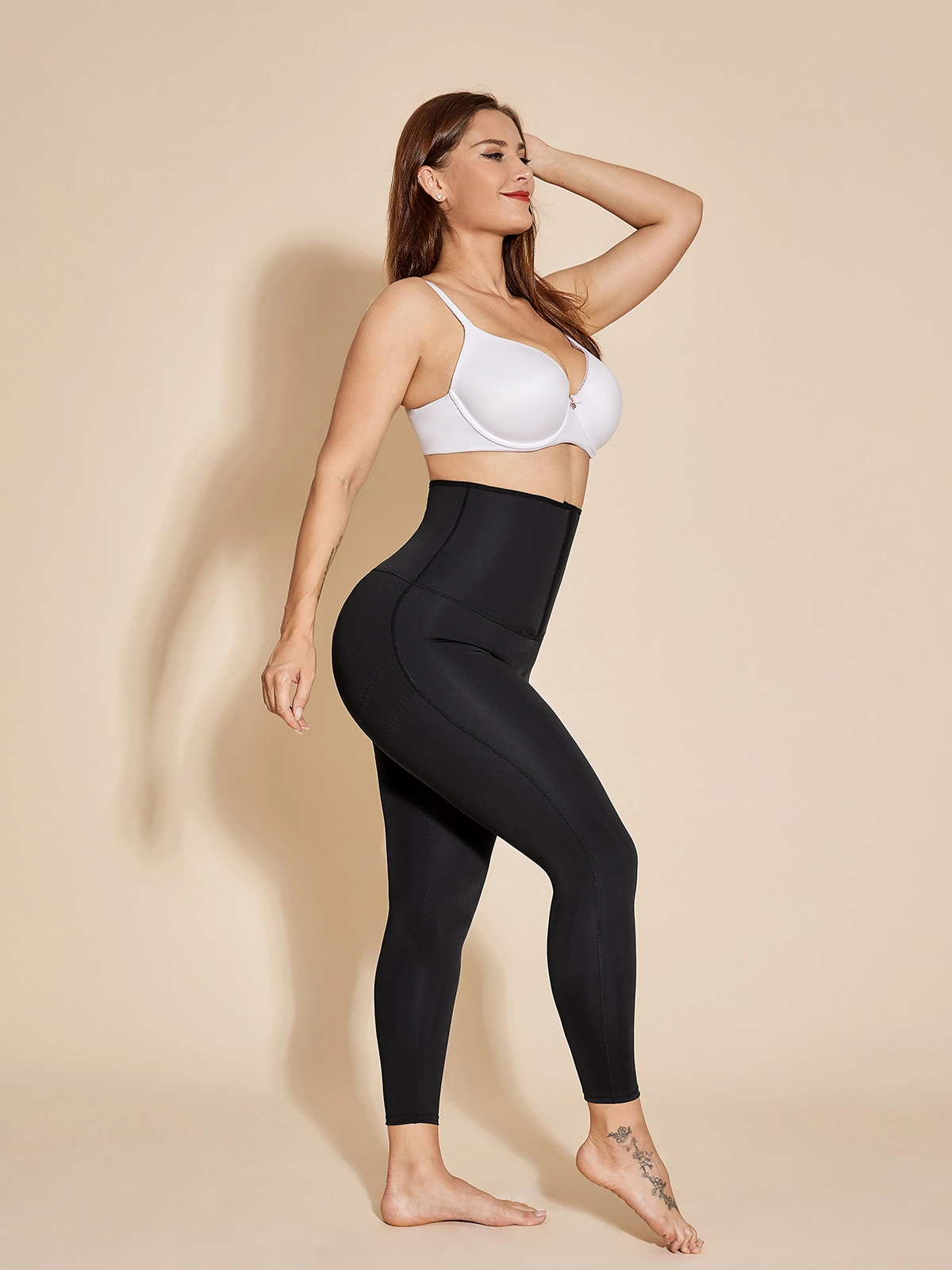 Vibecurve® High Waist Leggings Hook & Eye Tummy Control Sport Pants