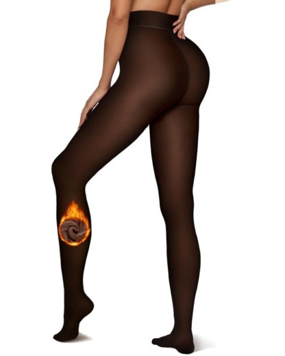 Vibecurve® Fleece Lined Leggings Sheer Fake Translucent Pantyhose
