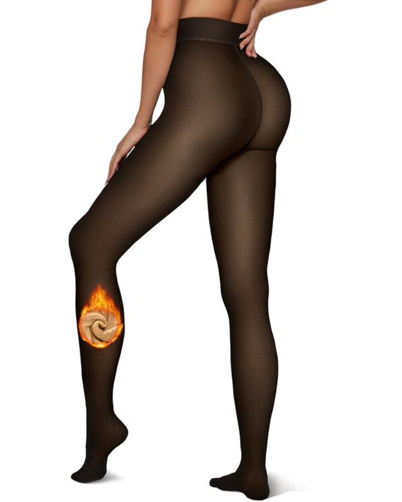 Vibecurve® Fleece Lined Leggings Sheer Fake Translucent Pantyhose