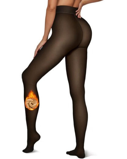 Vibecurve® Fleece Lined Leggings Sheer Fake Translucent Pantyhose