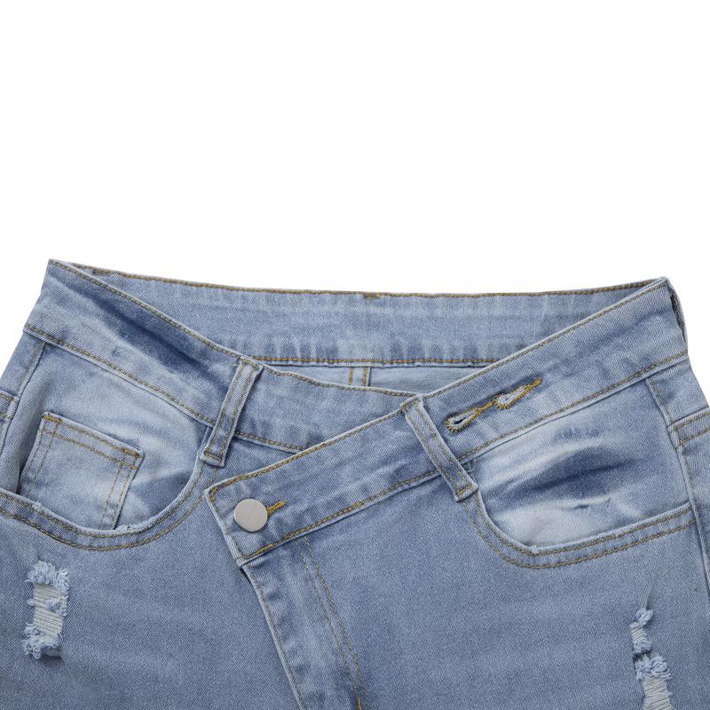 Vibecurve® Skinny Ripped Jeans Mid-Rise Stretch Ripped Denim