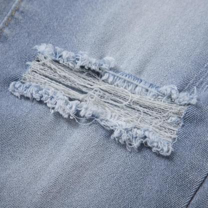 Vibecurve® Skinny Ripped Jeans Mid-Rise Stretch Ripped Denim