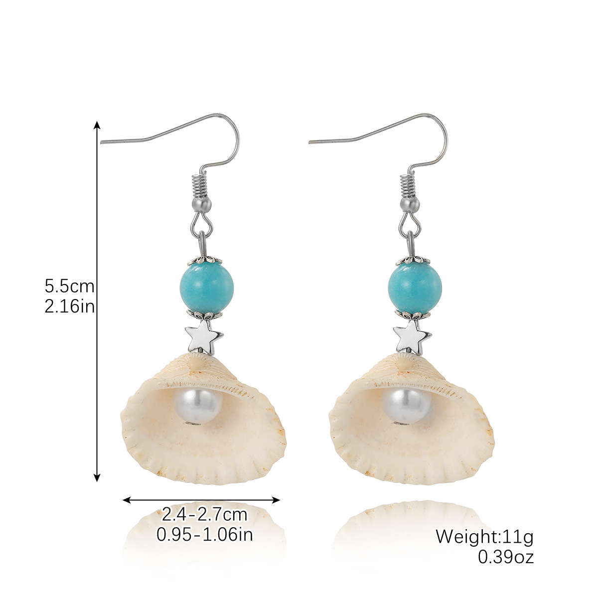 Vibecurve® Ocean Series Pearl Shell Earrings