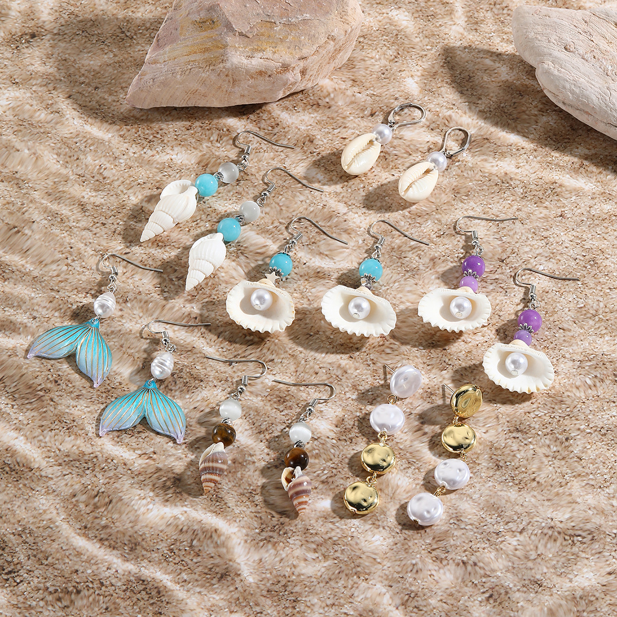 Vibecurve® Ocean Series Pearl Shell Earrings