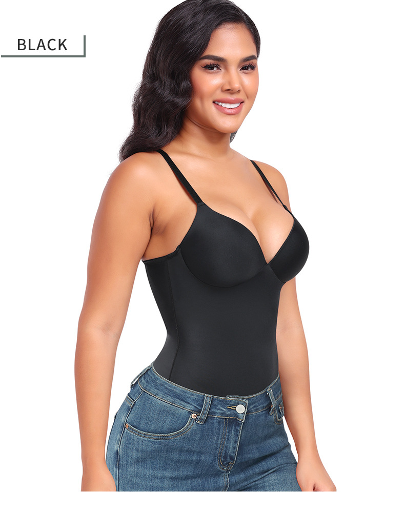 Vibecurve® Women's Shapewear Tummy Tuck Slim Shapewear Deep V-Neck Shapewear Built-In Bra