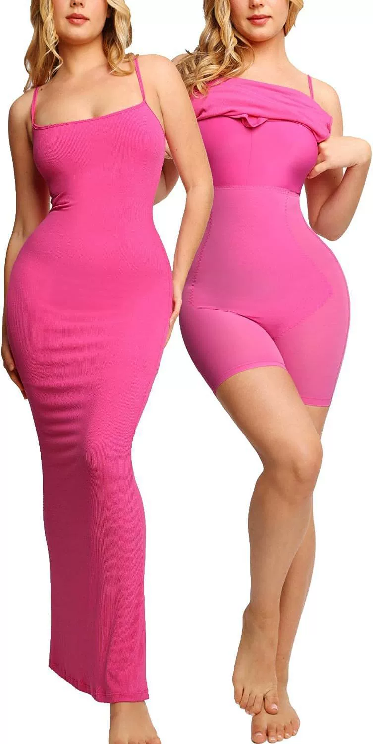 Vibecurve® Ribbed Modal Built-In Shapewear Dresses