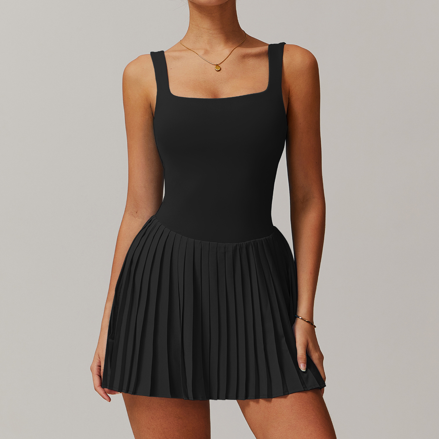 Vibecurve®Anti-Exposure Fitness Pocket Pleated Skirt Sports Dress