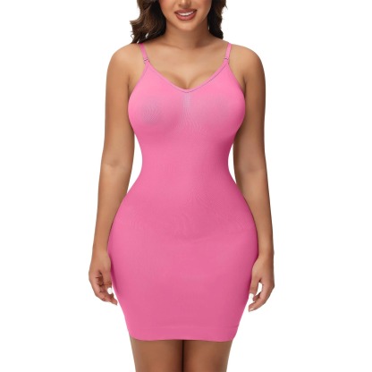 Vibecurve® Women Shapewear Full Slip Tummy Control CamiMini Under Dress Butt Lifter Smooth Body ShaperSeamless Straps Lingerie