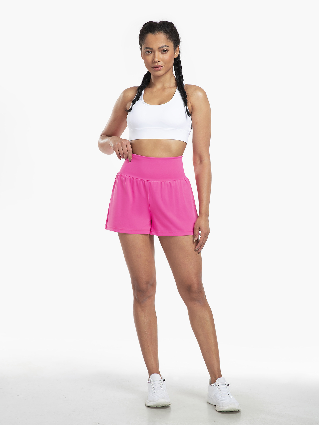 Vibecurve® Super High Waisted Back Pocket & Side Hidden Pocket 2-in-1 Yoga Shorts