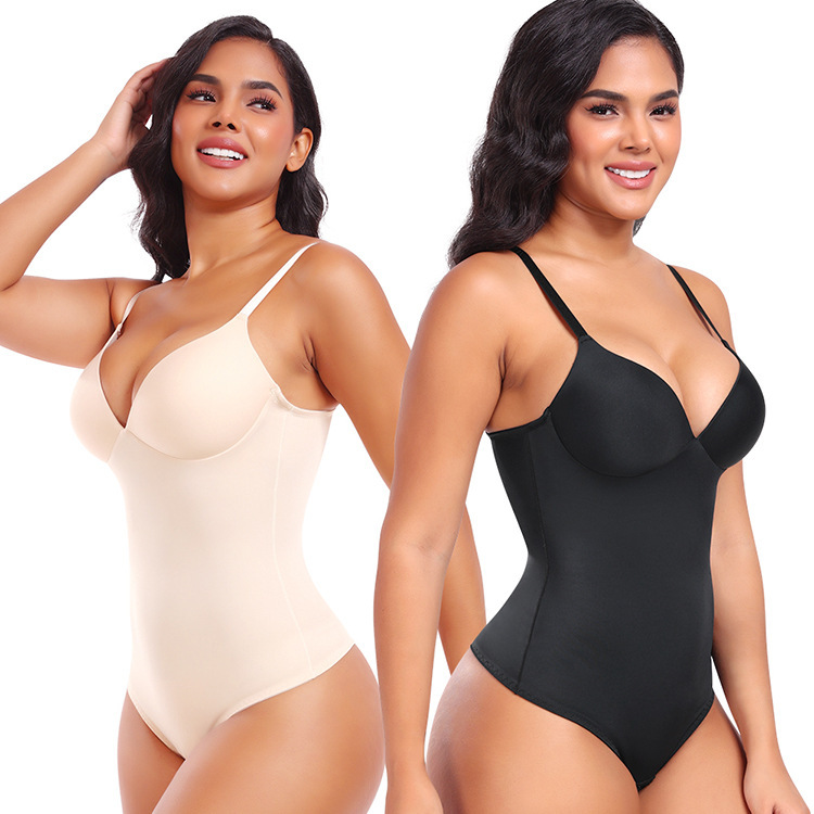 Vibecurve® Women's Shapewear Tummy Tuck Slim Shapewear Deep V-Neck Shapewear Built-In Bra