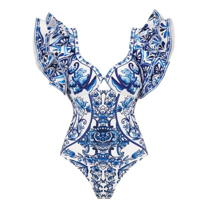 Vibecurve® Printed Sunscreen Swimsuit and Skirt/Sarong