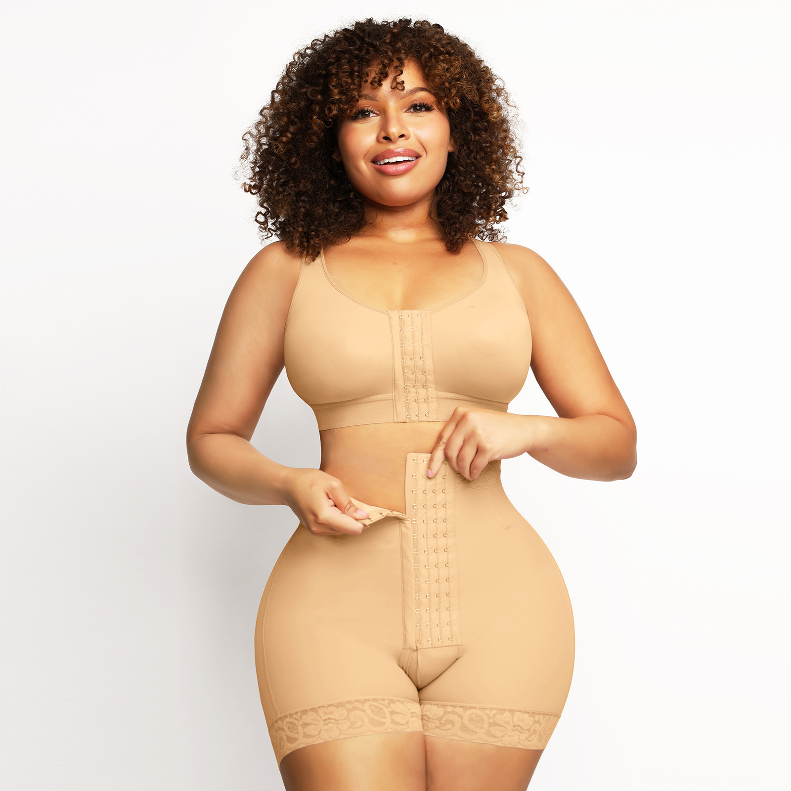 Vibecurve® Button-Down Body-Shaping Shorts With Tummy Control And Hip Lift