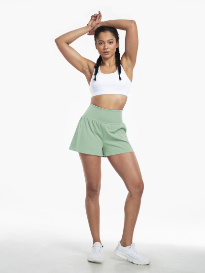 Vibecurve® Super High Waisted Back Pocket & Side Hidden Pocket 2-in-1 Yoga Shorts