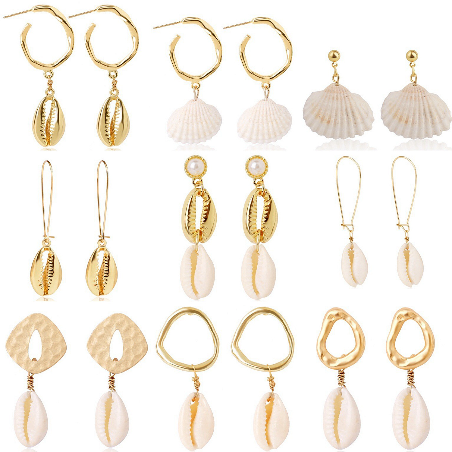 Vibecurve® Ocean Series Pearl Shell Earrings