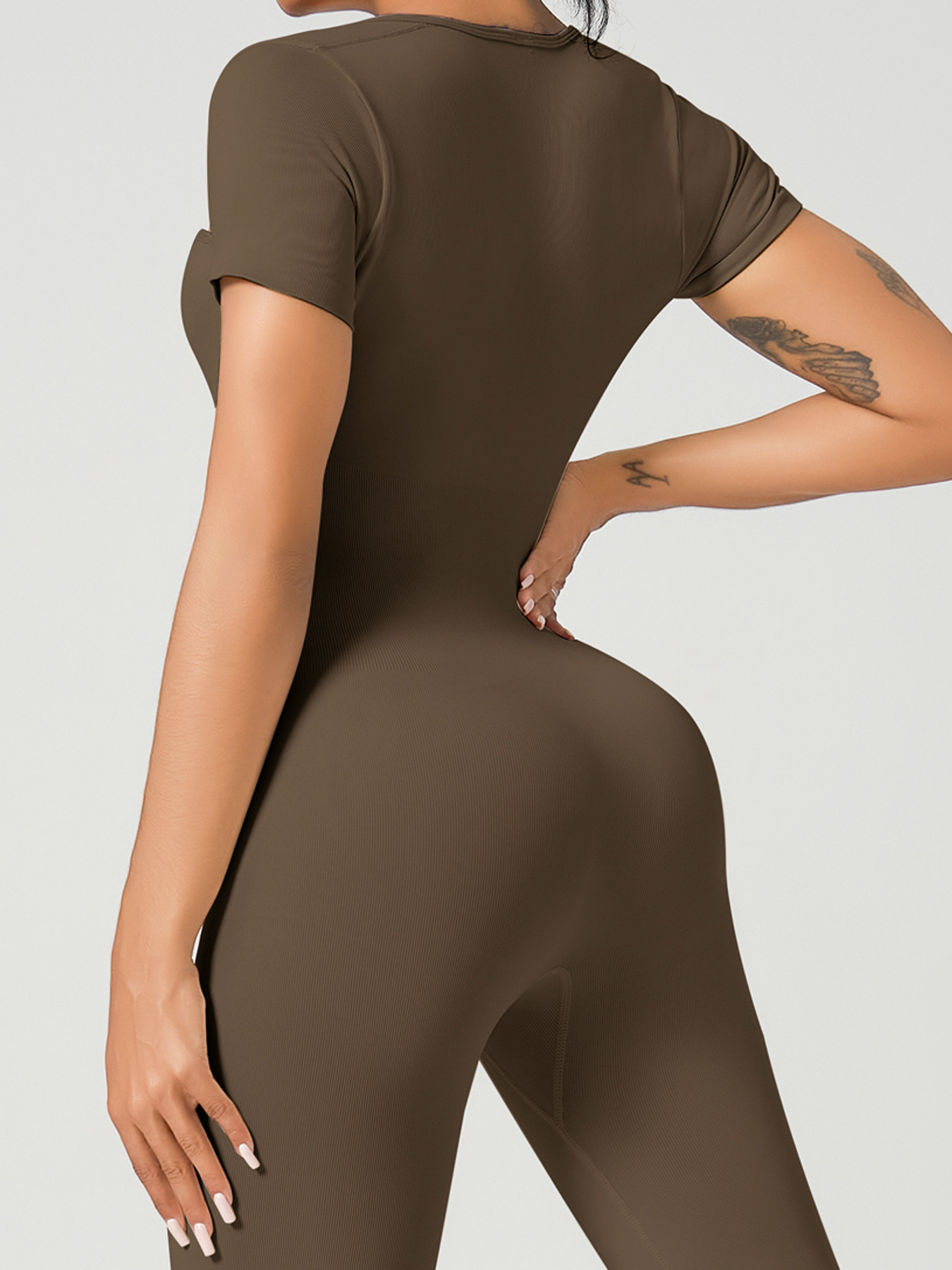 Vibecurve® Women's Sexy Square Neck Jumpsuit Full-Length Stretch Jumpsuit