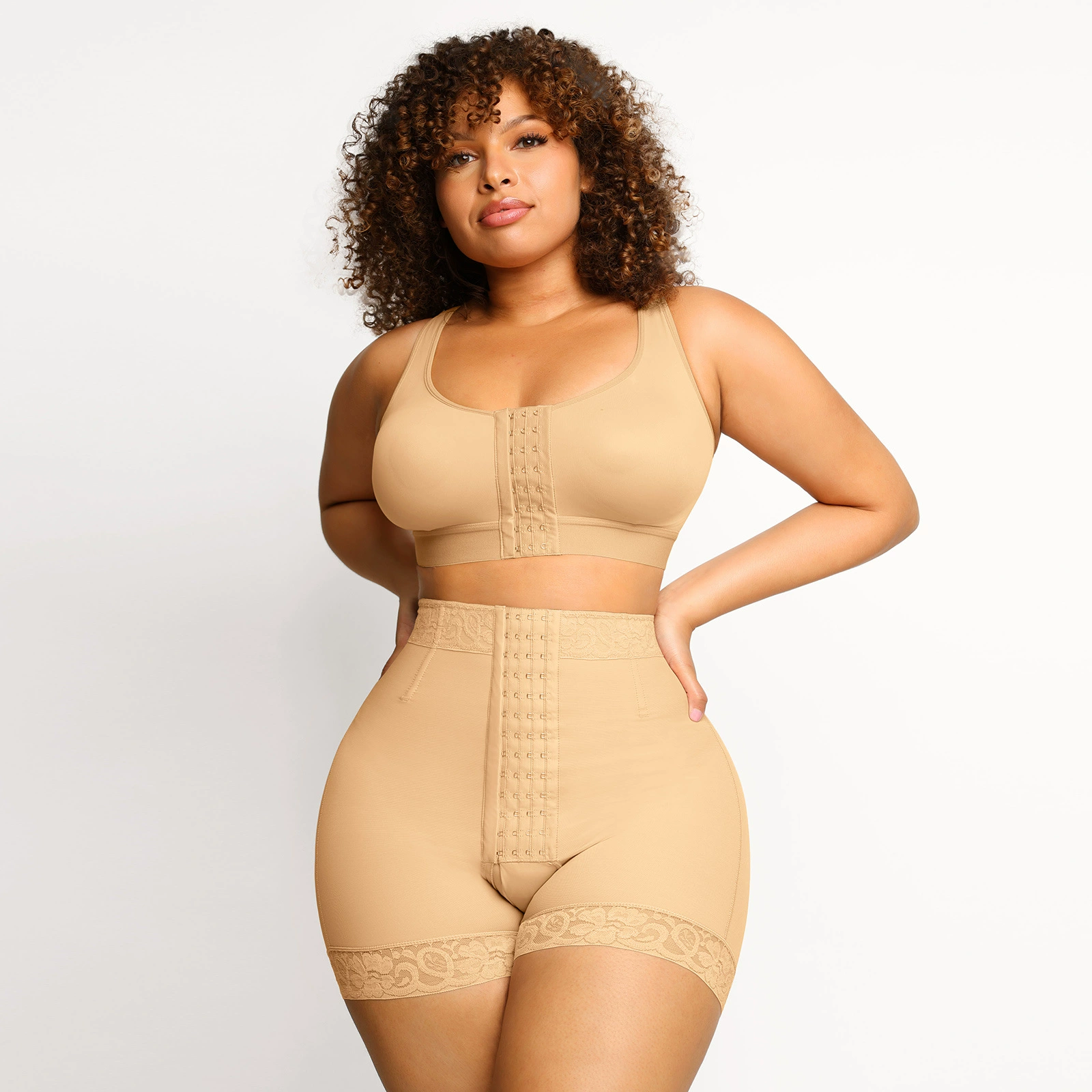 Vibecurve® Button-Down Body-Shaping Shorts With Tummy Control And Hip Lift