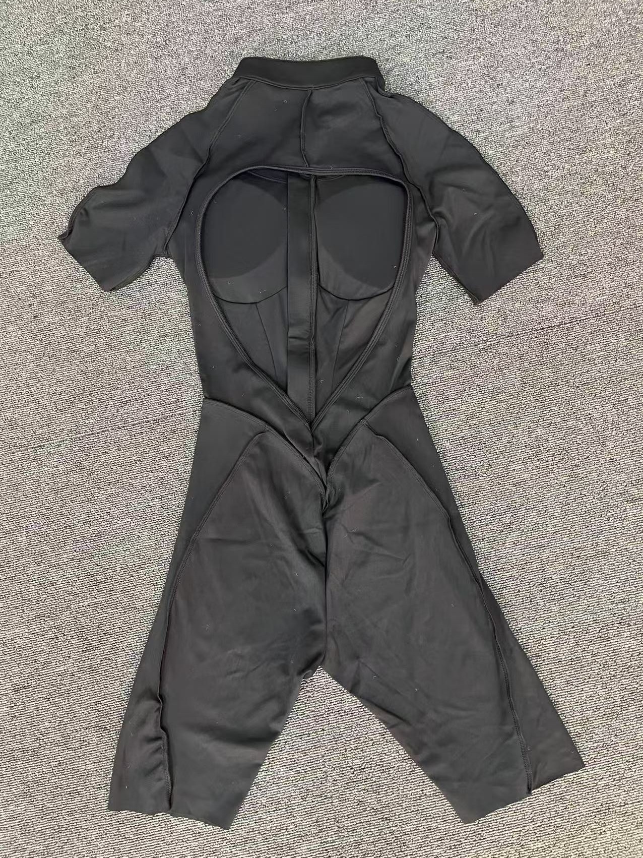 Vibecurve®Zippered short-sleeved outerwear fitness yoga jumpsuit