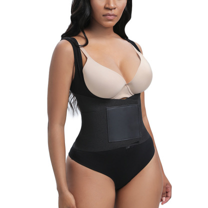 Vibecurve® Women Low Back Tummy Control Thong Bodysuit Shapewear with Reinforced belt