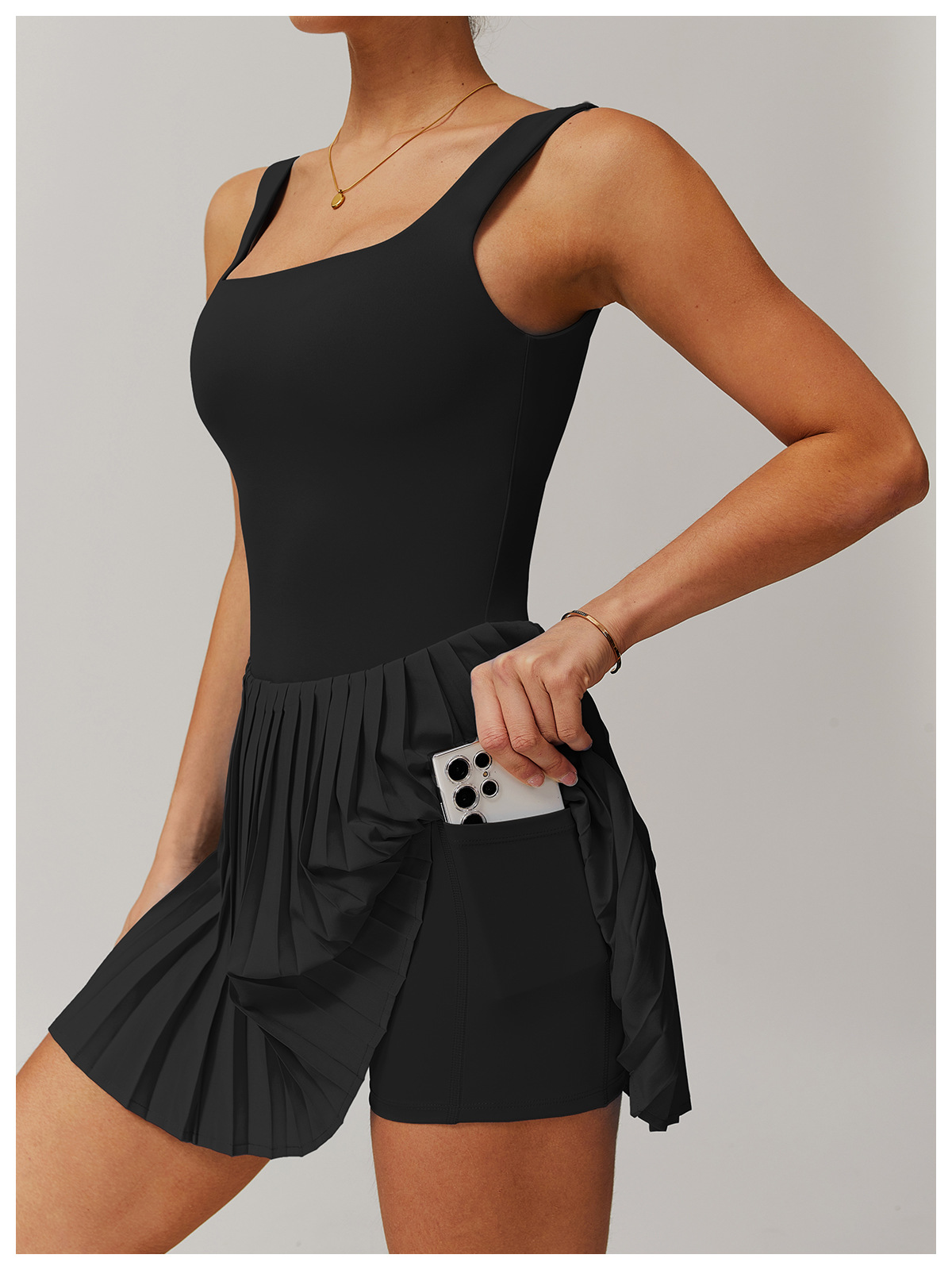 Vibecurve®Anti-Exposure Fitness Pocket Pleated Skirt Sports Dress