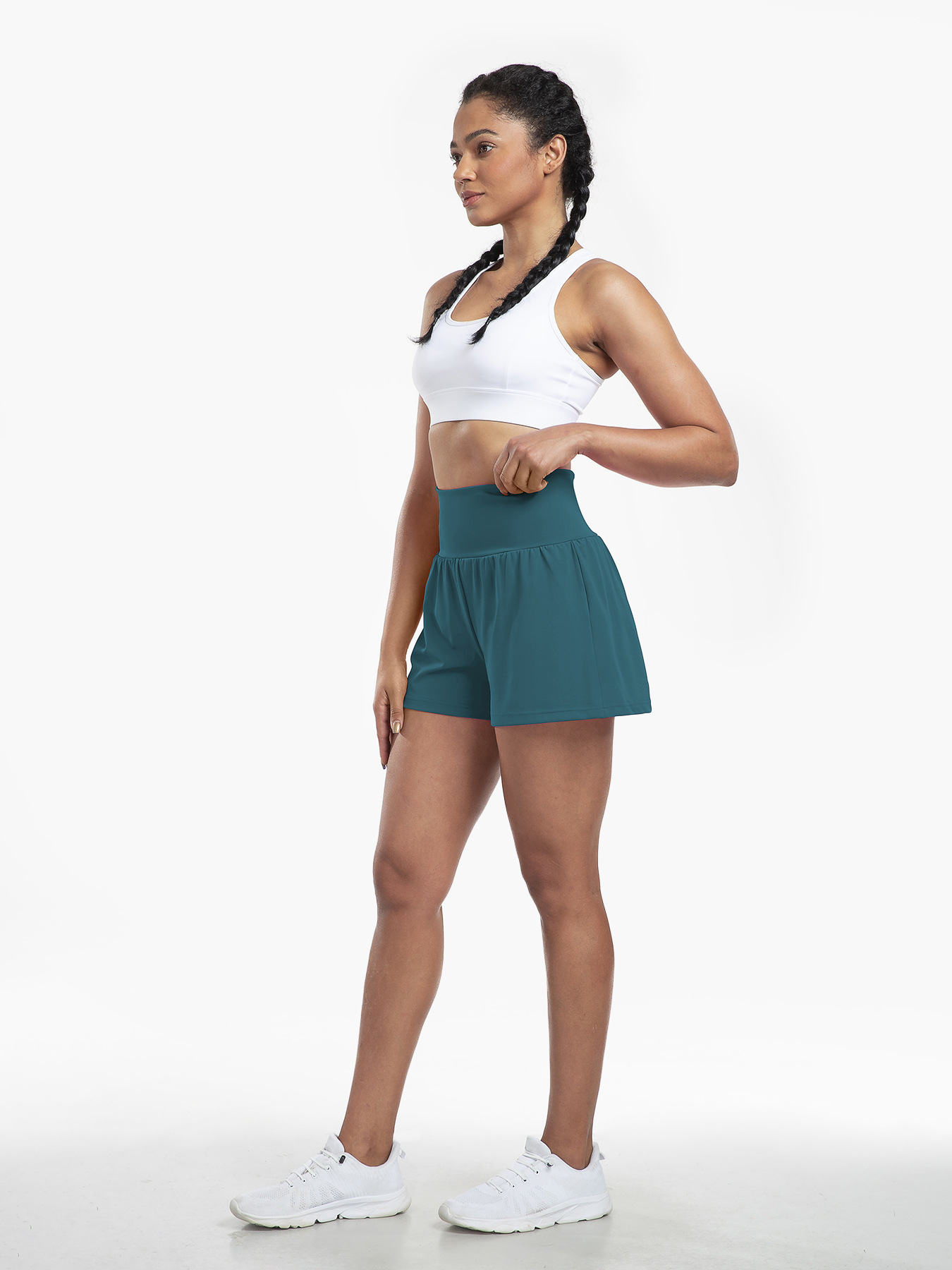 Vibecurve® Super High Waisted Back Pocket & Side Hidden Pocket 2-in-1 Yoga Shorts