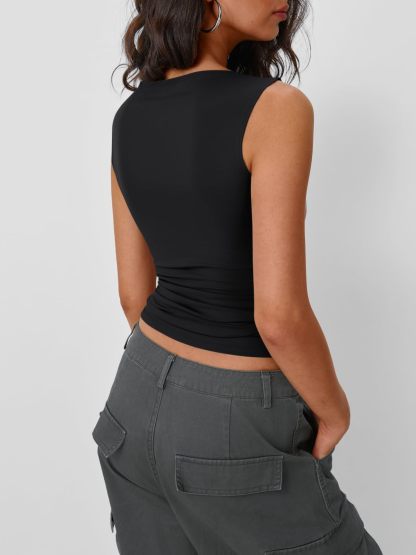 Vibecurve® Fashion Queen Ladies Outing Casual Vest Spring and Summer Basic Style