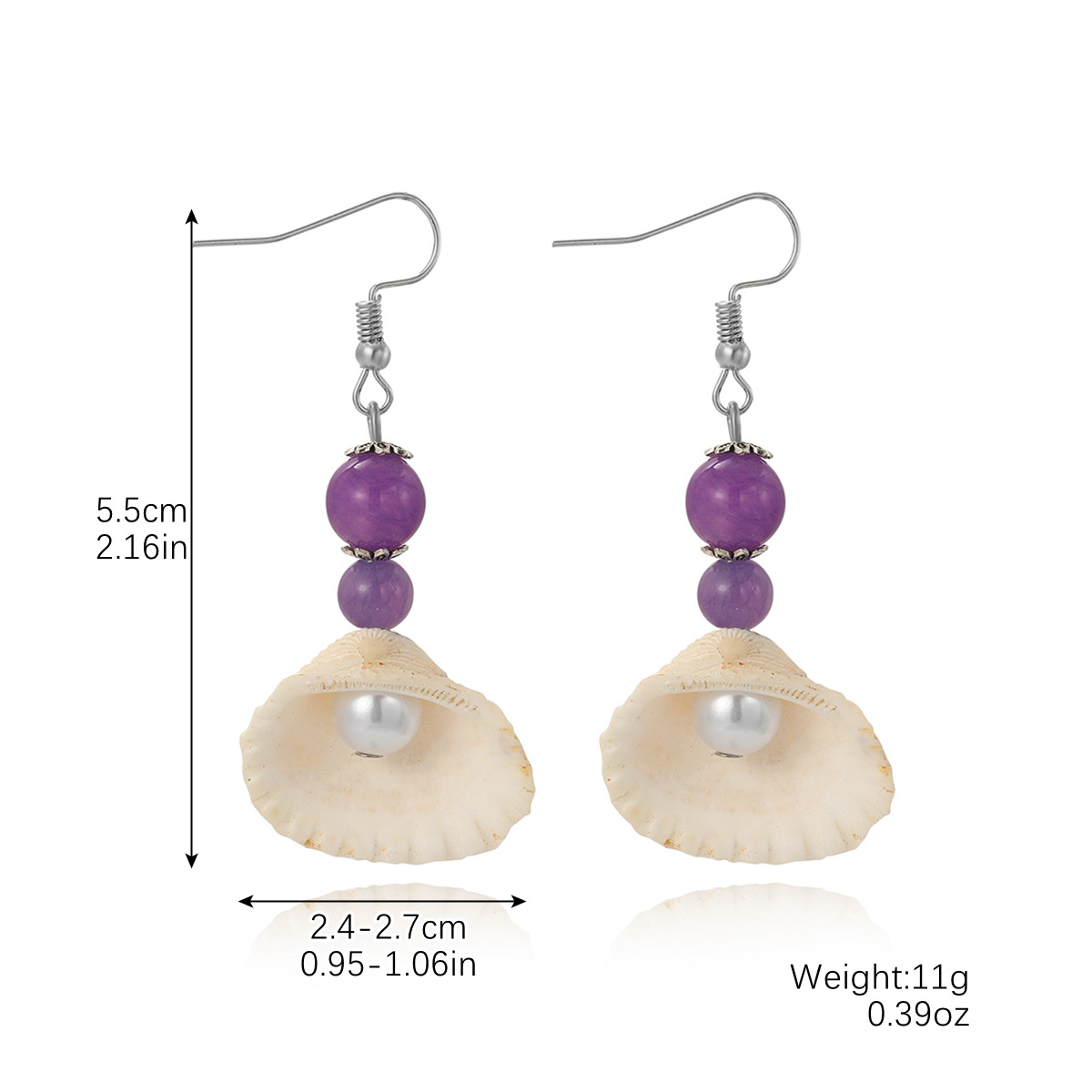 Vibecurve® Ocean Series Pearl Shell Earrings