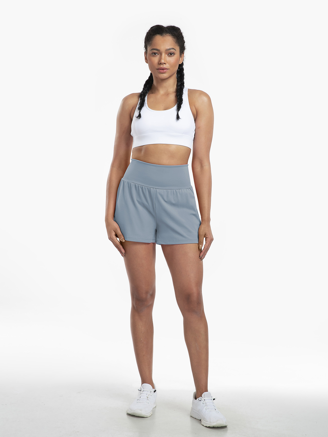 Vibecurve® Super High Waisted Back Pocket & Side Hidden Pocket 2-in-1 Yoga Shorts