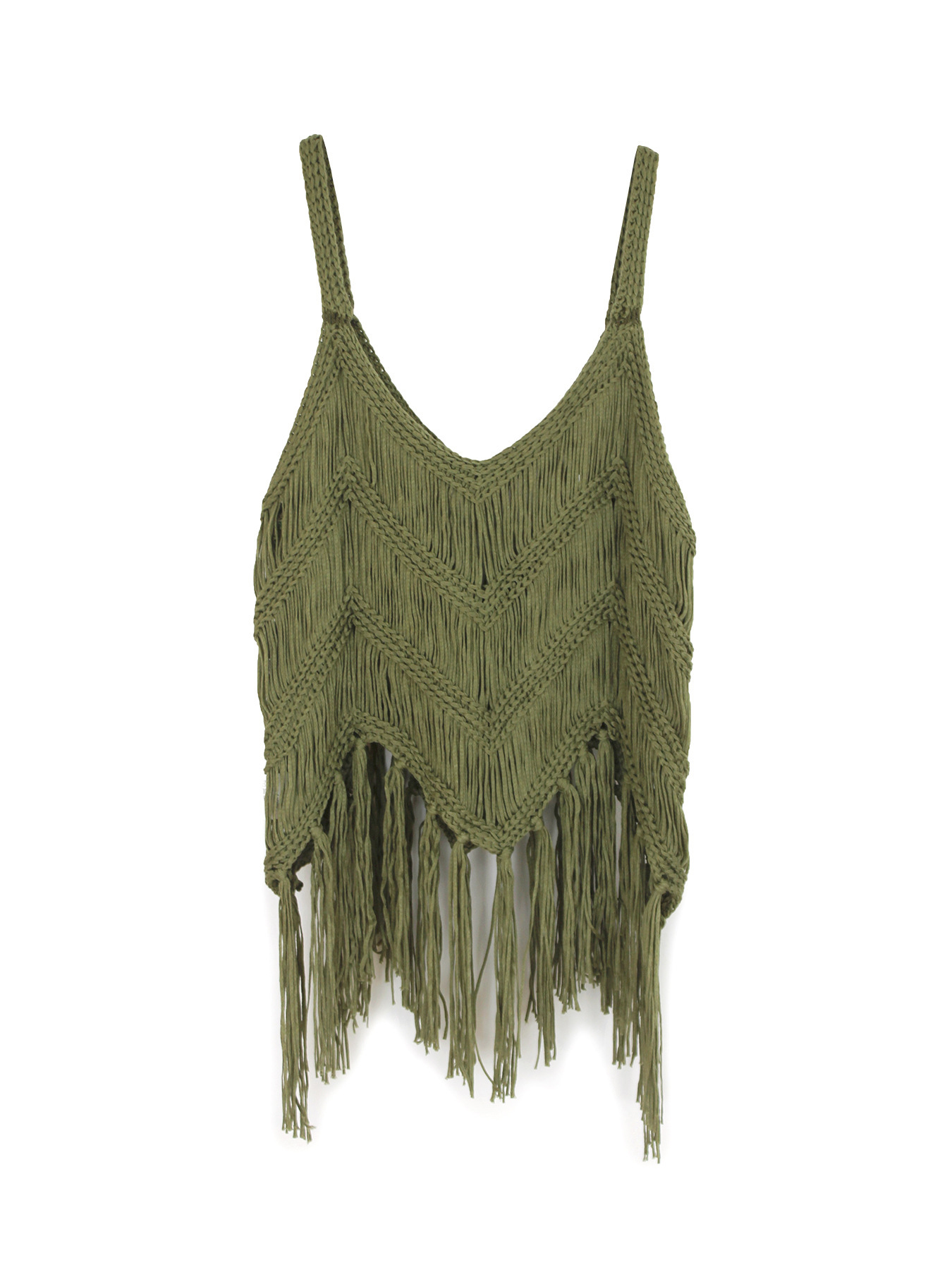 Vibecurve® Women's Plain Fringe Trim Cami Top