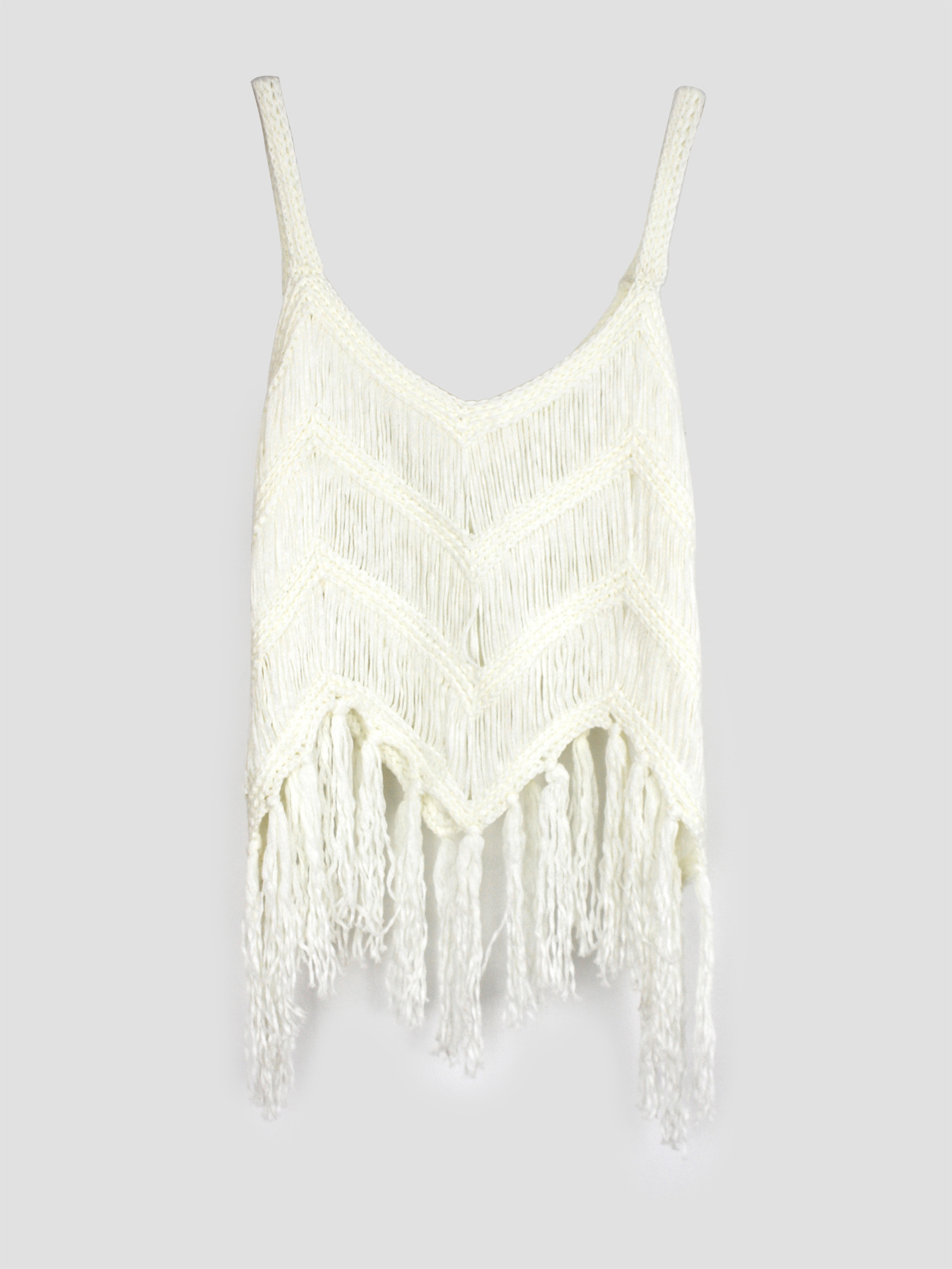 Vibecurve® Women's Plain Fringe Trim Cami Top