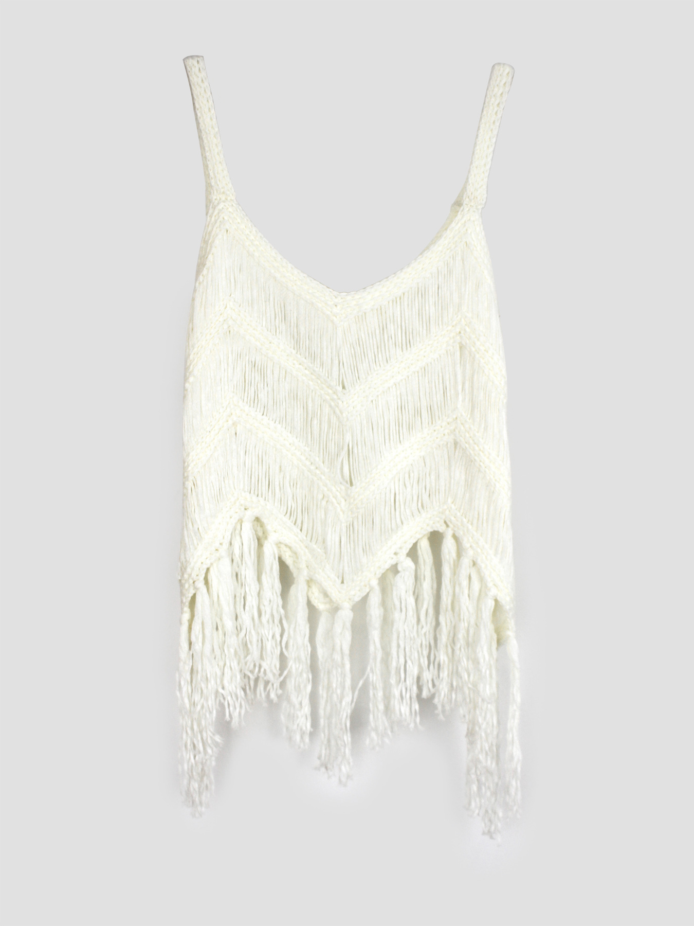 Vibecurve® Women's Plain Fringe Trim Cami Top